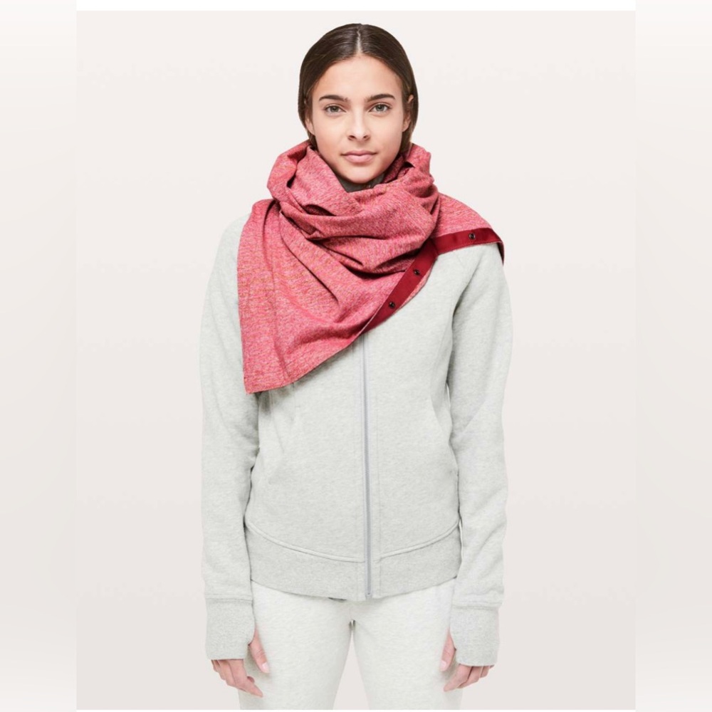 New Lululemon Vinyasa Scarf Mini Akido Stripe Heathered Violet Red Heathered